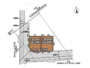 土地 船橋市芝山6丁目 区画図