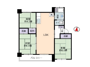 産業住宅習志野台第3アパート 船橋市習志野台4丁目 間取図