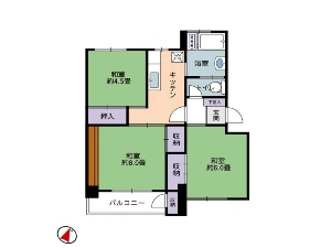 産業住宅習志野台第3アパート 船橋市習志野台4丁目 間取図