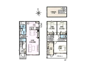 新築一戸建て 船橋市夏見台2丁目 間取図