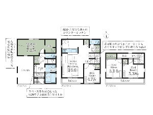 新築一戸建て 船橋市薬円台2丁目 間取図