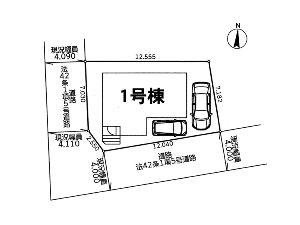 新築一戸建て 船橋市二宮2丁目 配置図