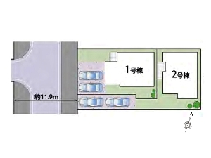 新築一戸建て 船橋市習志野台6丁目 配置図