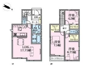 新築一戸建て 船橋市前原東5丁目 間取図