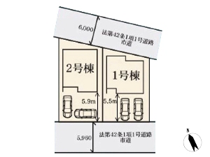 新築一戸建て 船橋市松が丘1丁目 配置図