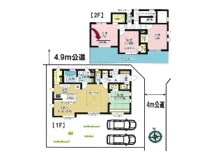 新築一戸建て 船橋市松が丘2丁目 間取図