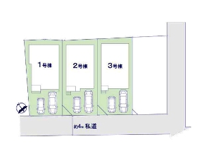 新築一戸建て 船橋市高根台6丁目 配置図