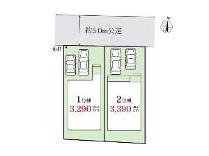 新築一戸建て 船橋市松が丘3丁目 配置図