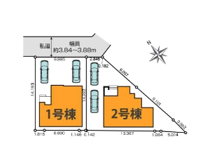 新築一戸建て 船橋市新高根5丁目 配置図