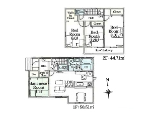 新築一戸建て 船橋市新高根6丁目 間取図