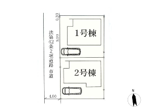 新築一戸建て 船橋市新高根6丁目 配置図