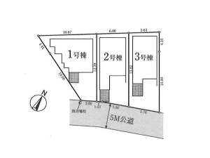 新築一戸建て 船橋市北本町2丁目 配置図