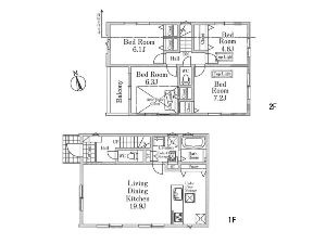 新築一戸建て 船橋市夏見台1丁目 間取図