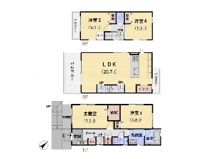 新築一戸建て 船橋市北本町2丁目 間取図