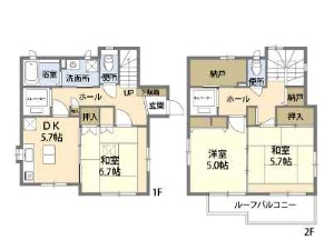 中古一戸建て 船橋市七林町 間取図