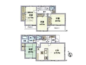 中古一戸建て 船橋市栄町1丁目 間取図