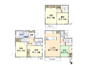 中古一戸建て 船橋市海神4丁目 間取図